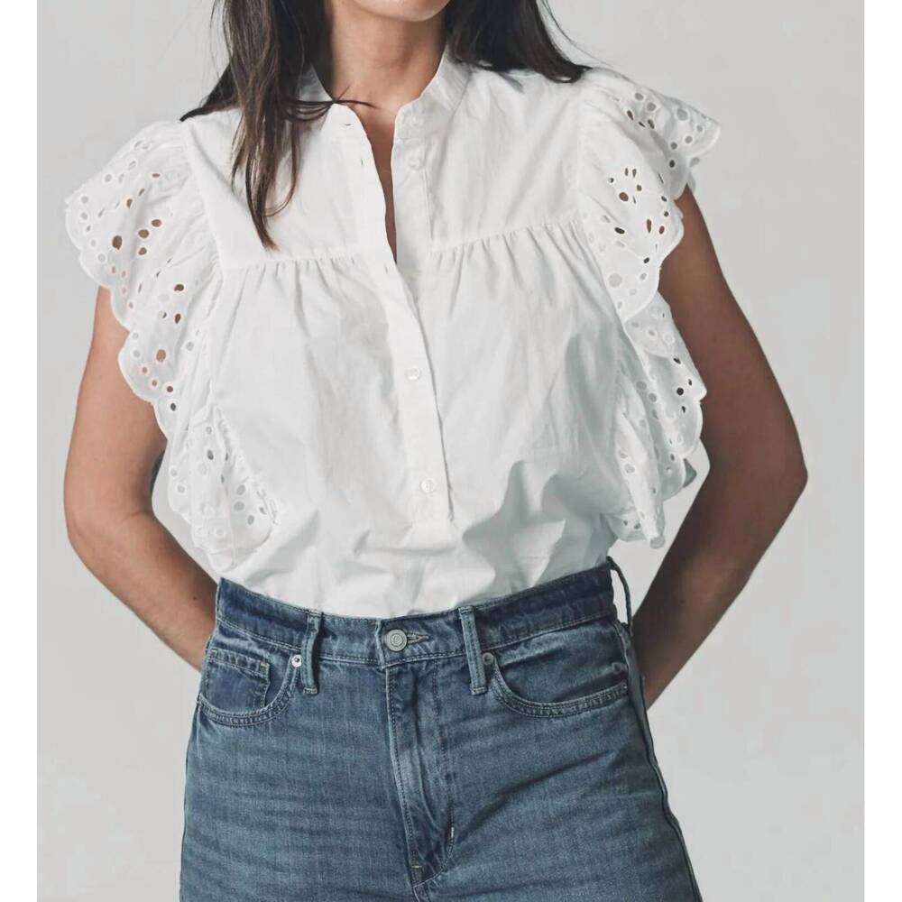 NEW THE SHIRT sleeveless scarlett shirt in white